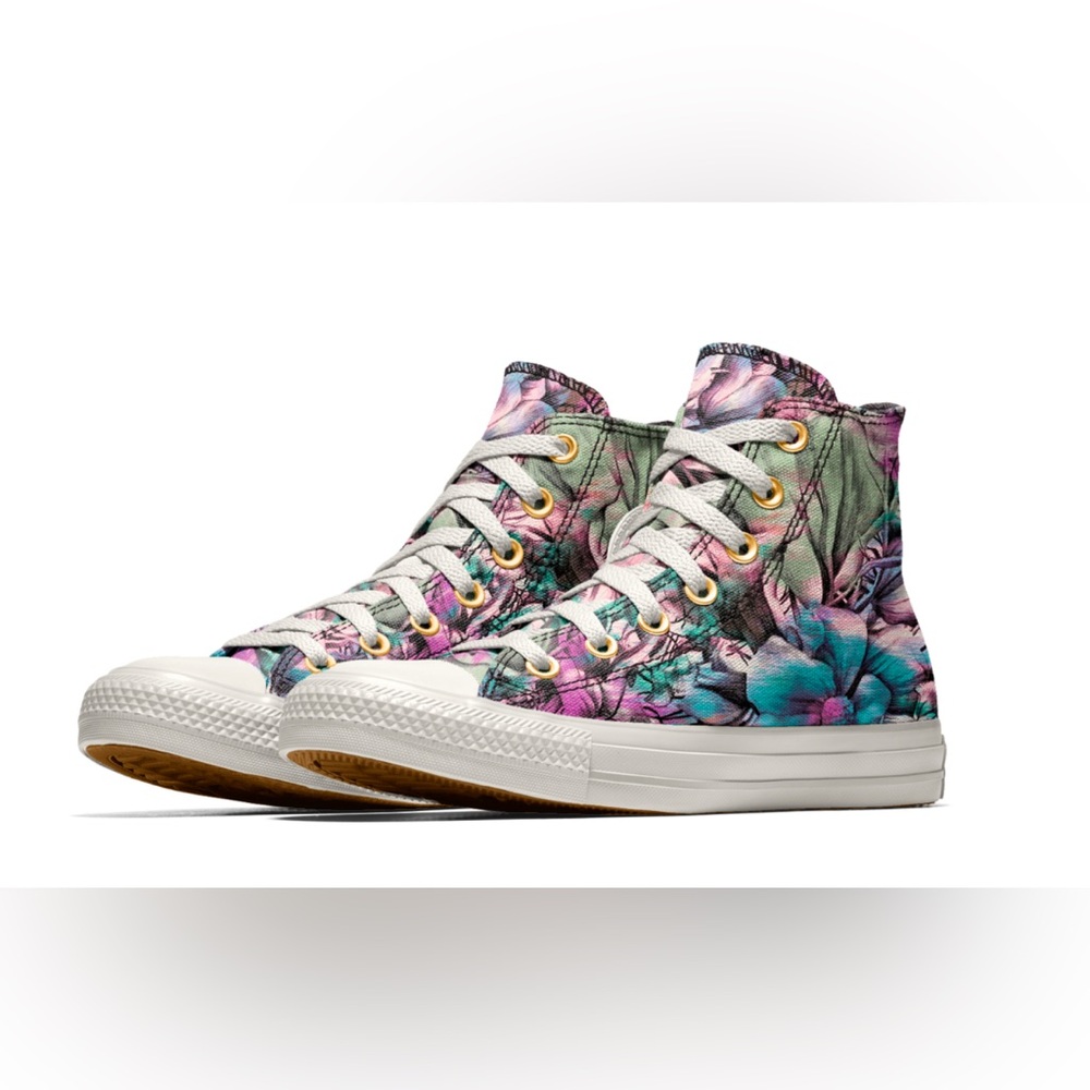 Converse Chuck Taylor All Star Lux Mid Floral Hidden Heel Wedge Size 9